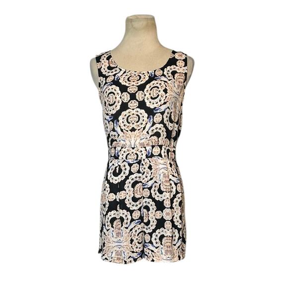 Forever 21 black cream print summer romper size XS - Picture 13 of 14